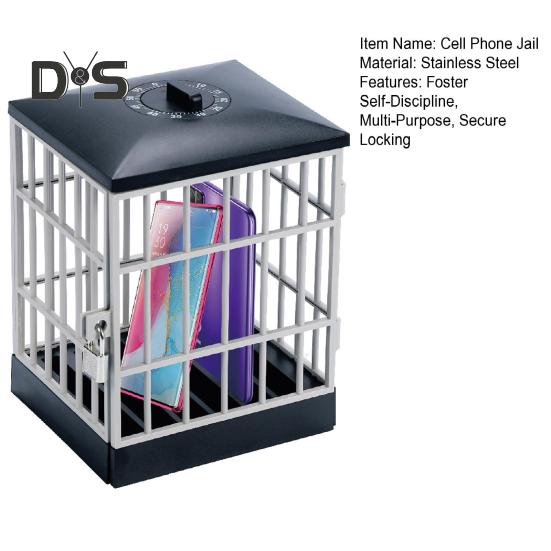 Cell Phone Jail Lock Box with Keys Mobile Prison Cell Phone Cage for Classroom Family Self-Discipline Tool
