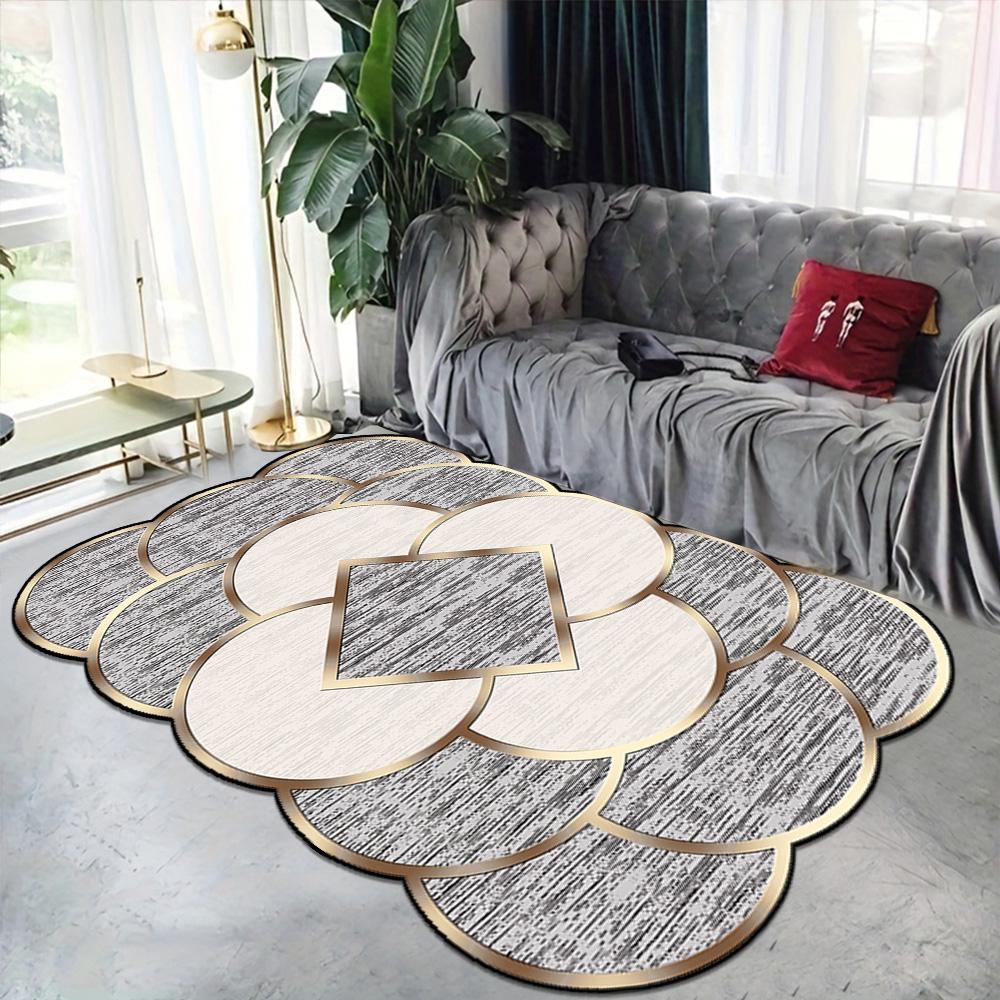Modern Luxury Decoration Home Irregular Carpet for Living Room Soft Flannel Sofa Floor Mats Large Area Washable Rugs for Bedroom