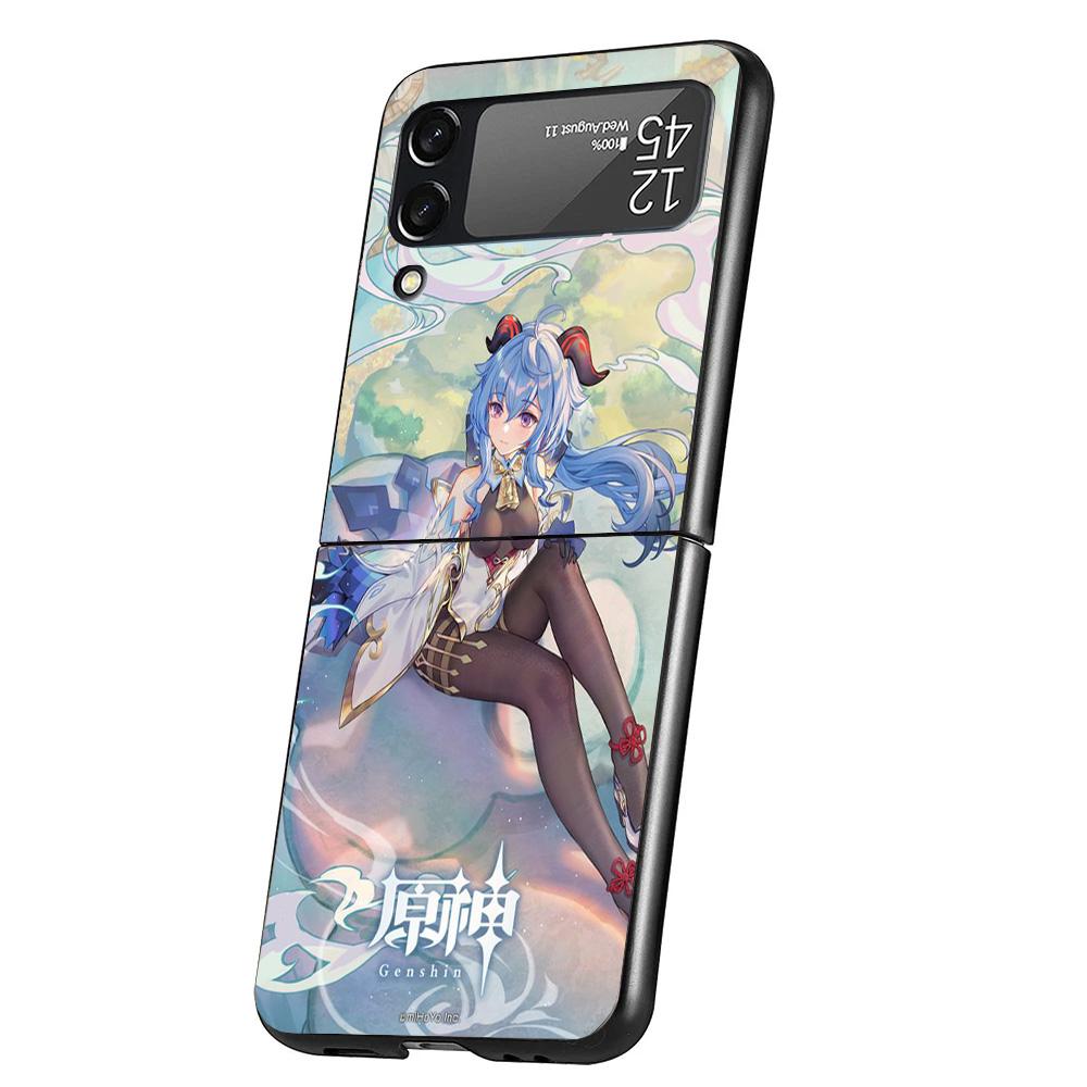 

Genshin Impact Ganyu Cover Phone Case For Samsung Galaxy Z Flip 7 6 5 4 3 5G Flip7 Flip6 Flip5 Flip4 Flip3 Black Fundas Shell Ga Samsung Z Flip