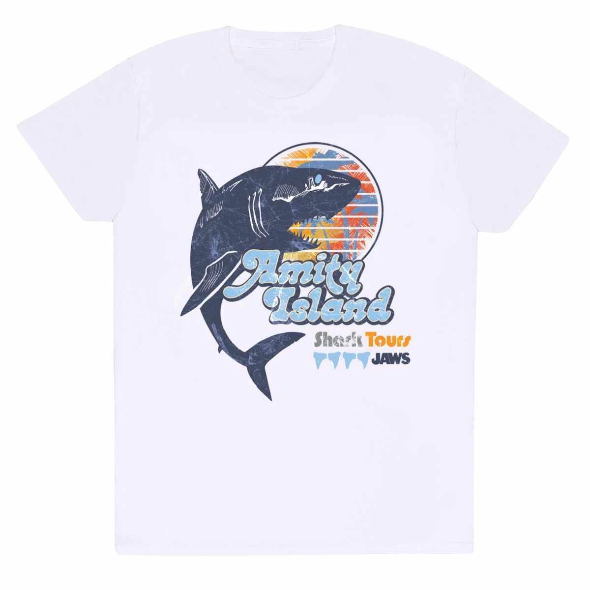 Jaws The Great White Shark Amity Shark Tours Official Merchandise T-Shirt M/L/XL/2XL NEW- 4XL