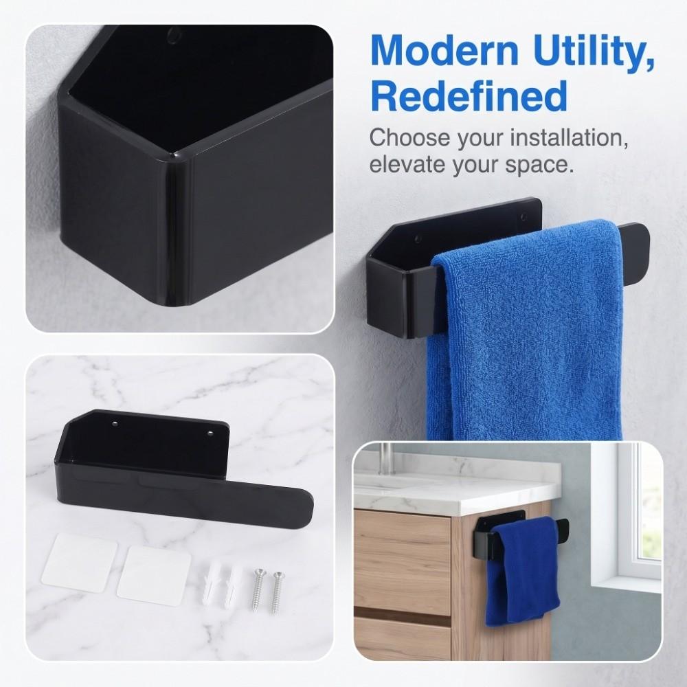 Wall Mounted Towel Rack Acrylic Towel Hanger  Bathroom Kitchen Toilet Laundry Room