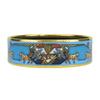 Used HERMES bracelet Emilel GM metal/enamel 36.2g Blue gold Gold Plated