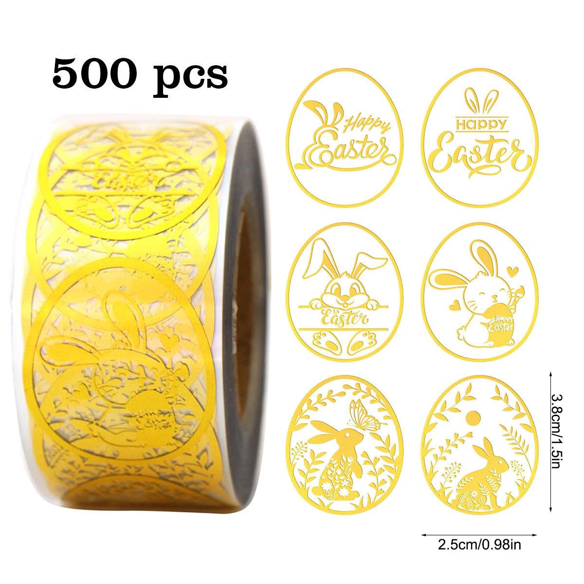 

500Pcs Easter Round Stickers Bunny Easter Eggs Home Decoration DIY Sealing Sticker Party Supplies Kids Gift Label Decals 2026