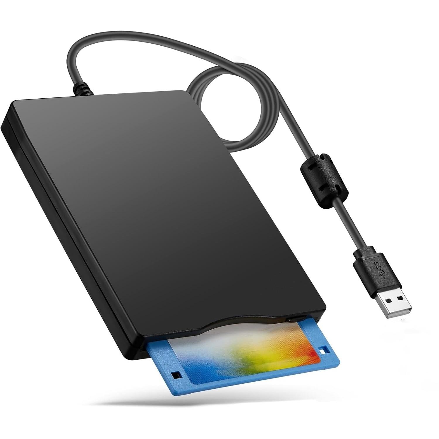 

Дисковод для дискет 3,5 1,44 МБ FDD Внешний USB Дисковод для дискет для Windows 11/10/8/7/XP/Vista Mac PC Ноутбук Настольный компьютер чёрный