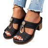 Neue Sommer Damen Übergröße Peeptoe Keilsandalen Dicker Absatz Lässiger Stil