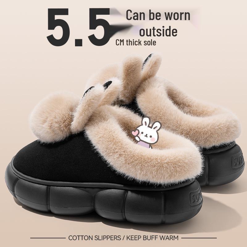 Women's Warm Fleece-Lined Non-Slip Postpartum Slippers for Autumn/Winter 2025