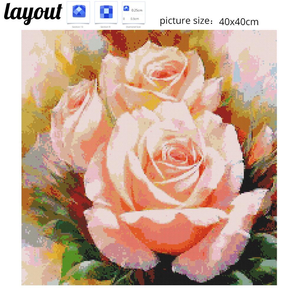 

Huacan Алмазная мозаика Цветок 5d Алмазная картина Новые поступления DIY Растение Изображение Стразы 50*50 cm