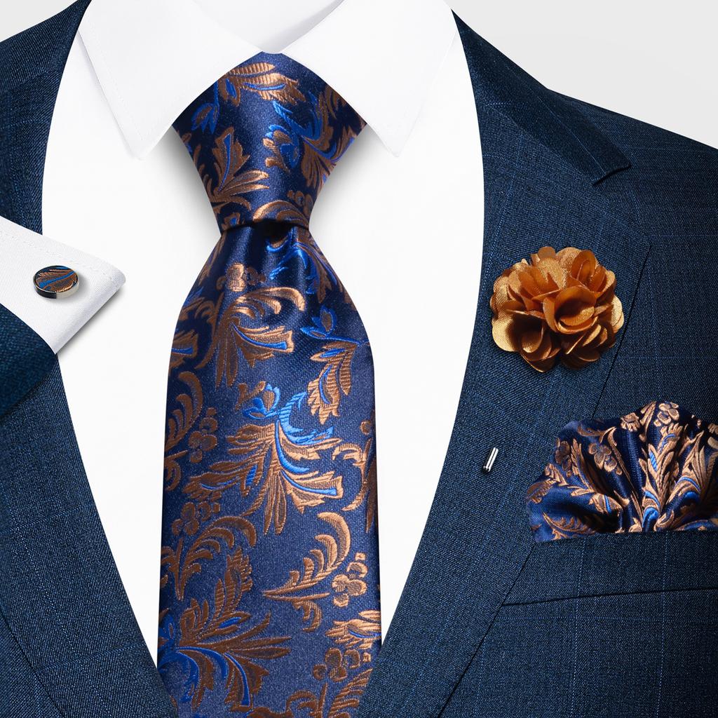 Fashion Men'S Paisley Tie Suit Pocket Towel Set 8Cm Polyester Jacquard Business Dress Tie