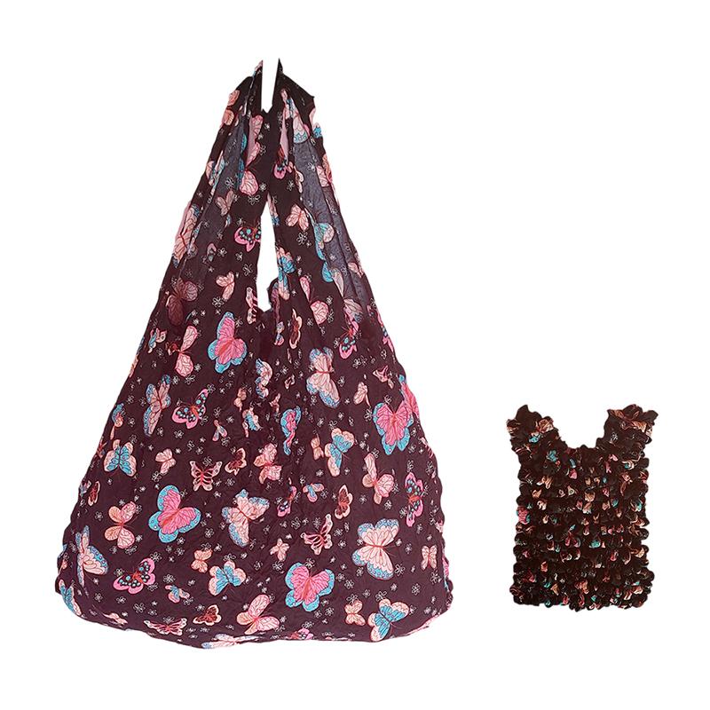 Flower Expansion Fold Pleated Flexible Stretch Mini Shopping Bag Large Capacity Bubble Elastic Portable Handbag Storage Bag