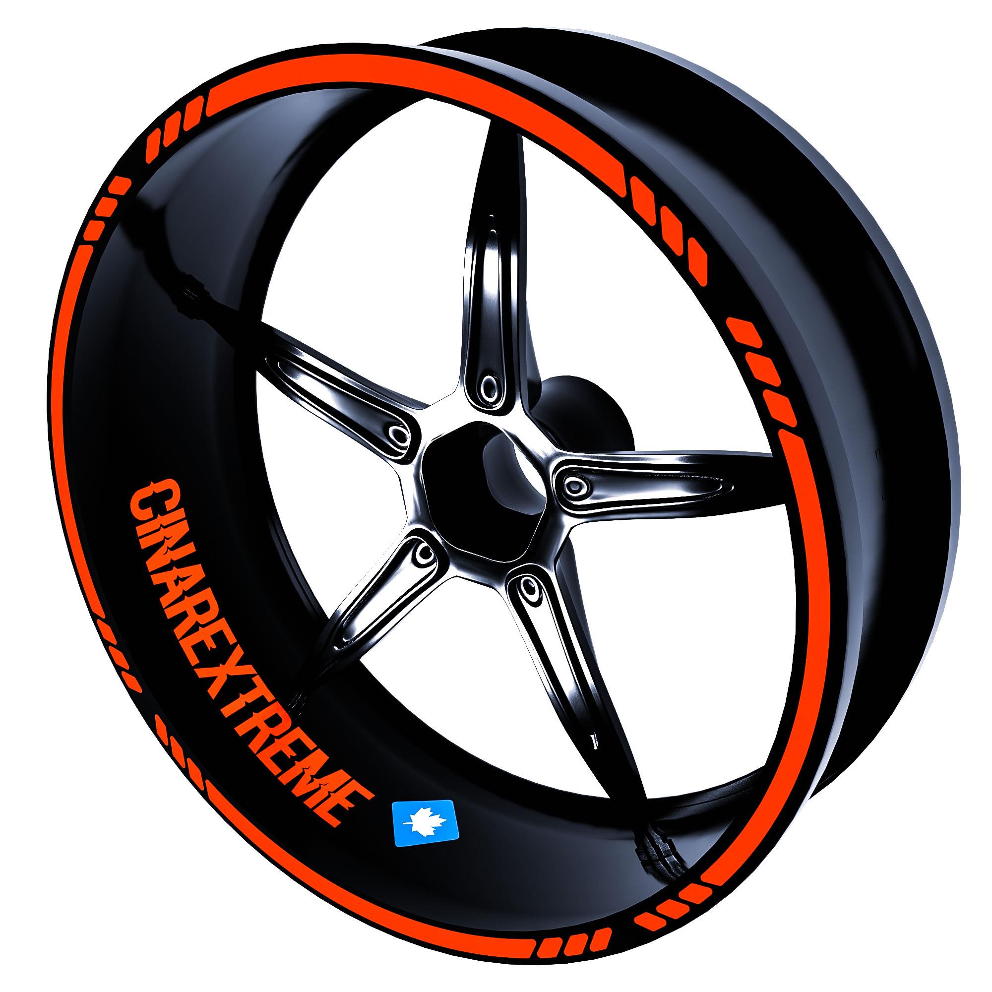 

4 шт. Пунктирный дизайн флуоресцентный оранжевый обод ленты колеса полосы наклейки наклейки CinarExtreme