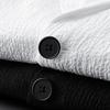 2 Pcs/Set Men Coat Pants Set Striped Pleated Drawstring Elastic Waist Soft Loose