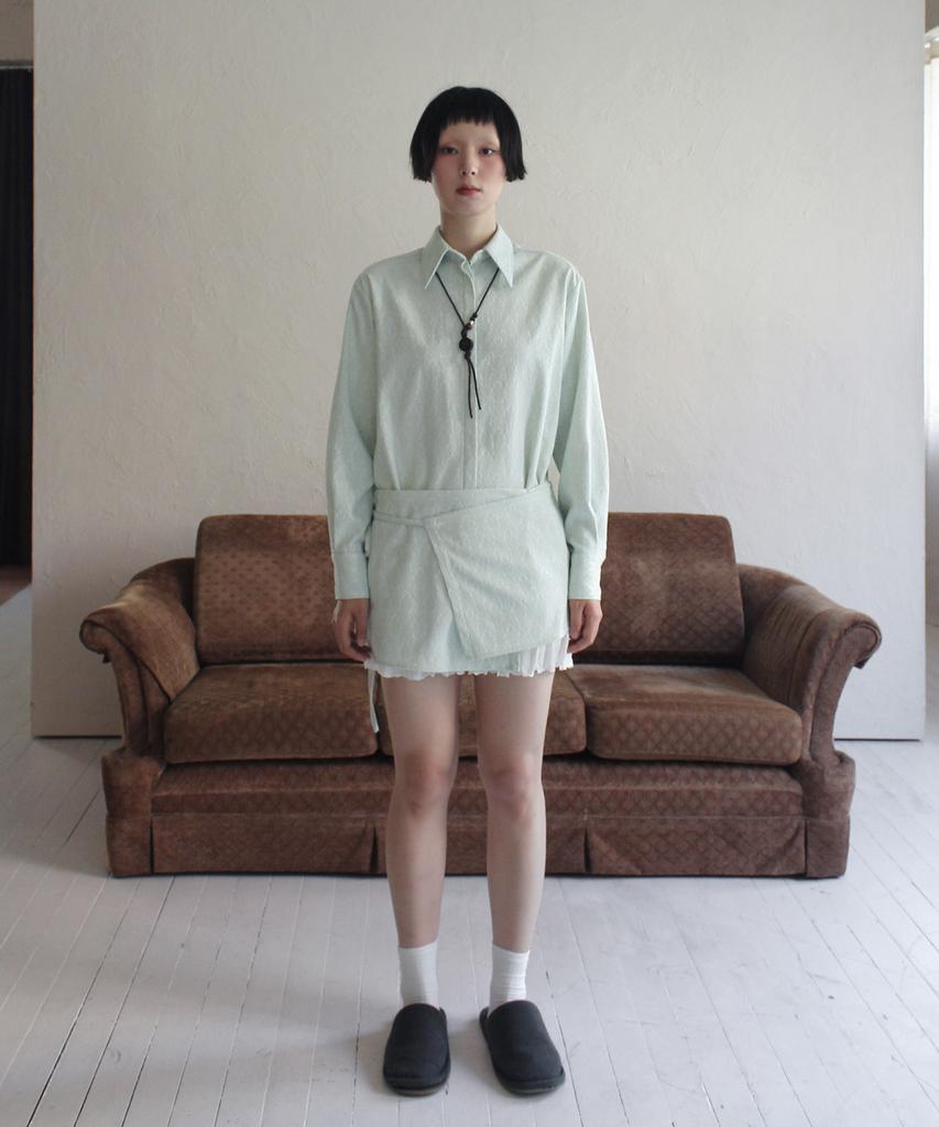 RUBATI Jacquard Shirt Half Apron_Mint