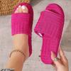 Fashion Women Slippers New Fashionable Minimalist One Word Shoes for Women Indoor and Home Couples Slides Women Open Toe Cotton Slippers