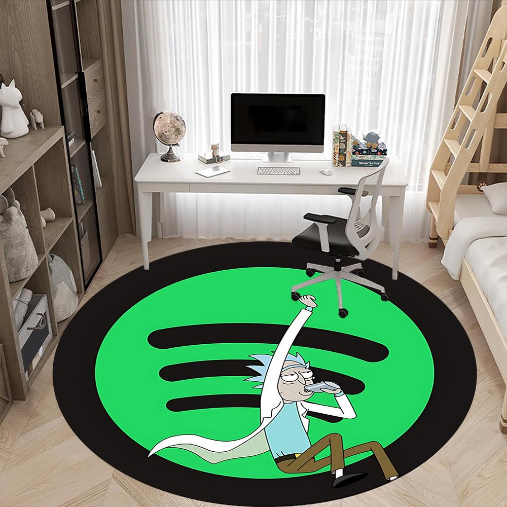 

Rick and Morty Office Round Area Rug, Under Office Chairs Bedroom Living Room Home Decor a0908156 120cm by 120cm