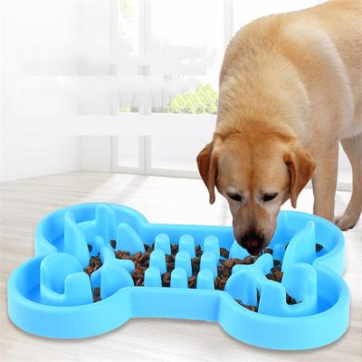 Ciotola per cibo lento per animali domestici Ciotola per cani antiscivolo a forma di osso in silicone Ciotole per gatti Ciotole per cibo a prova di perdite Addestramento per cani Cibo lento per animali domestici