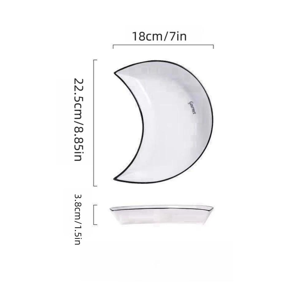 5 Piece Reunion Ceramic Dinnerware Set Moon Shaped Hot Pot Plate Flexible Combination of Plates According To Food Consumption