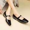 Vintage Mary Jane shoes one-button thick-heeled shoes women's professional Mary Jane shoes