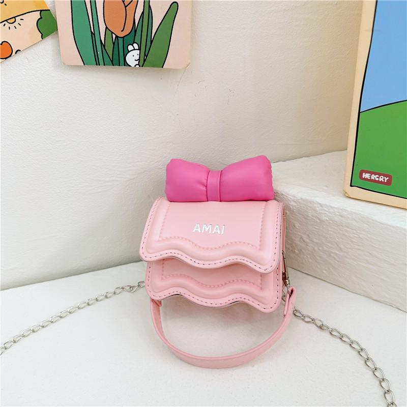 Exquisite trendy children's bag super cute bow bag princess baby foreign style shoulder messenger bag