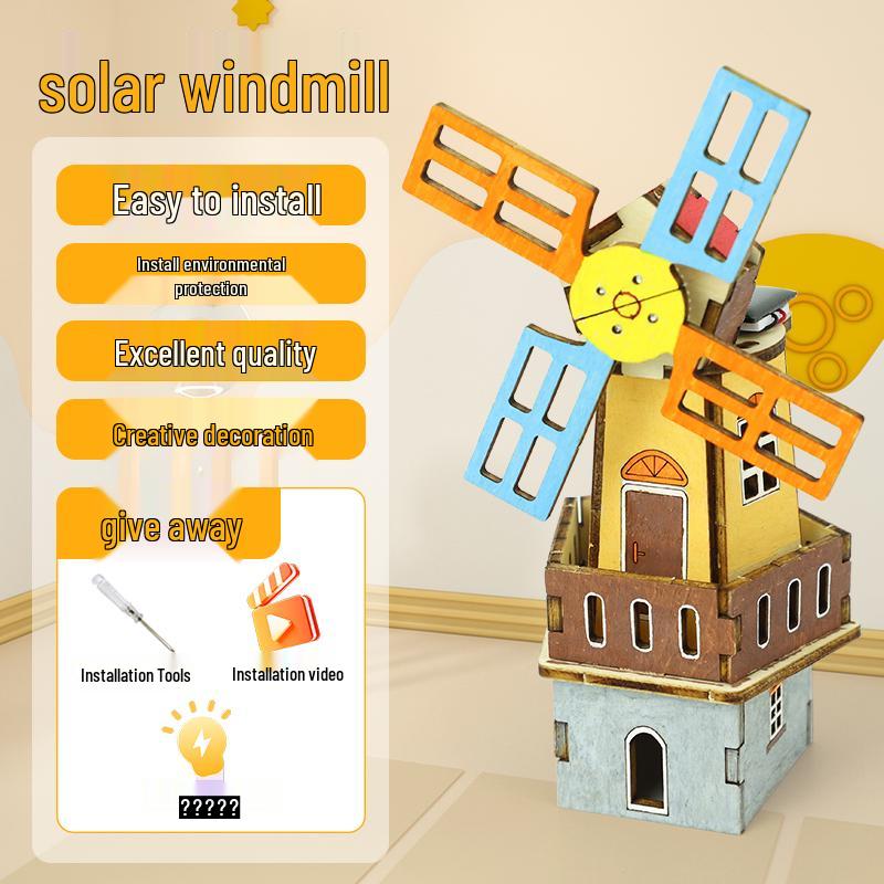 DIY Solar Windmill Experiment Kit for Primary Students - Handmade Educational Science Toy