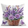 Purple Lavender Bicycle Cushion Cover Polyester Pillowcase Sofa Cushions Decorative Throw Pillows Home Decoration Pillowcover