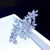Korean Luxury Zirconia Diamond Corsage Brooch: High-end Suit Coat Pin & Shawl Buckle Accessory