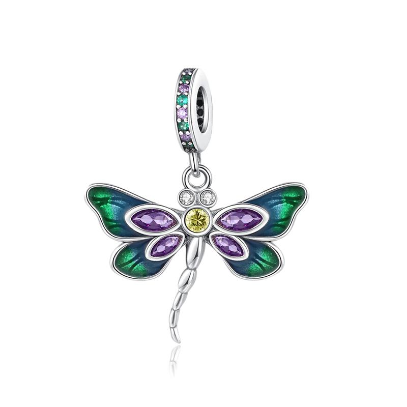 Grüne Farbe Charms Fit Armbänder 925 Silber Avocado Klee Perle Kaktus Chamäleon Zirkon DIY Schmuck Charme