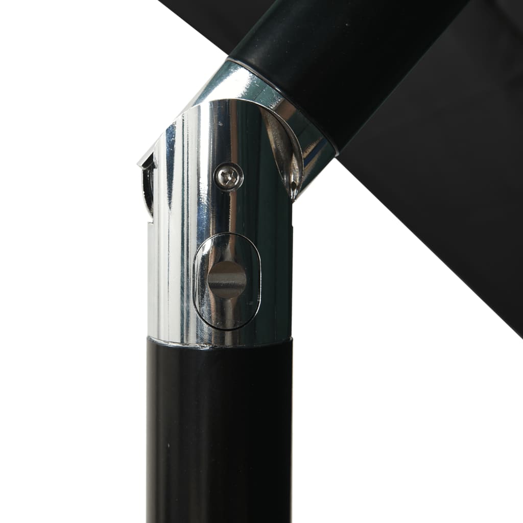 2.5 x 2.5 m Black Triple Layer Sun Umbrella with Aluminum Pole