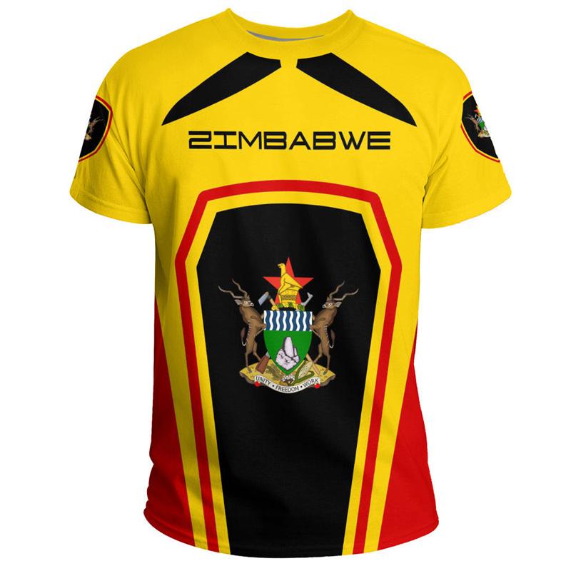 Harajuku 3D tričko s potiskem vlajky Zimbabwe pro muže děti sport mír a láska trička unisex módní trička pánské oblečení