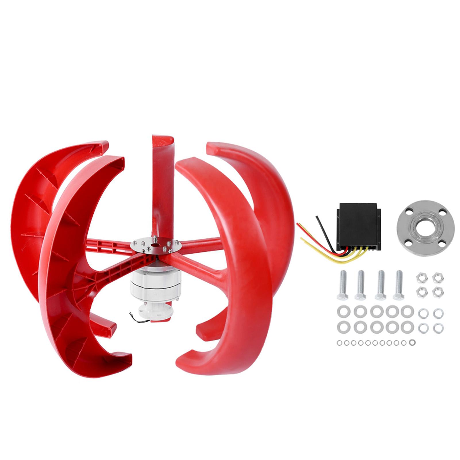 

600 Вт DC12V Ветряная турбина Вертикальный ветрогенератор Комплект Оборудование для производства электроэнергии Белый