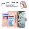 Floral Embossed Leather Wallet Flip Case for OPPO A6 A6X A6T A6S A6C A5 A5X A3 A3X A1 Pro 4G 5G Card Slots and Wrist Strap Cover
