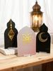 Islamic Ramadan Table Decor Lantern Moon Flower Acrylic Ornaments for Eid Mubarak Kareem Muslim Festival Home Desktop Decor Gift