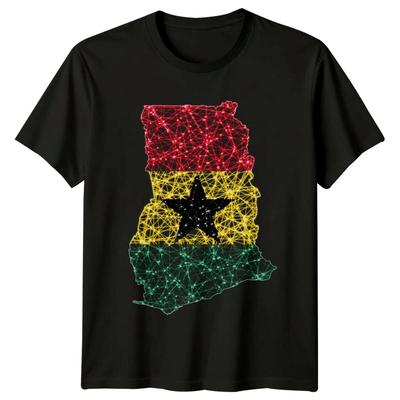 Ghana Kaart Omtrek Geografie Heren T-shirt Dames T-shirt Grafisch Unisex Top