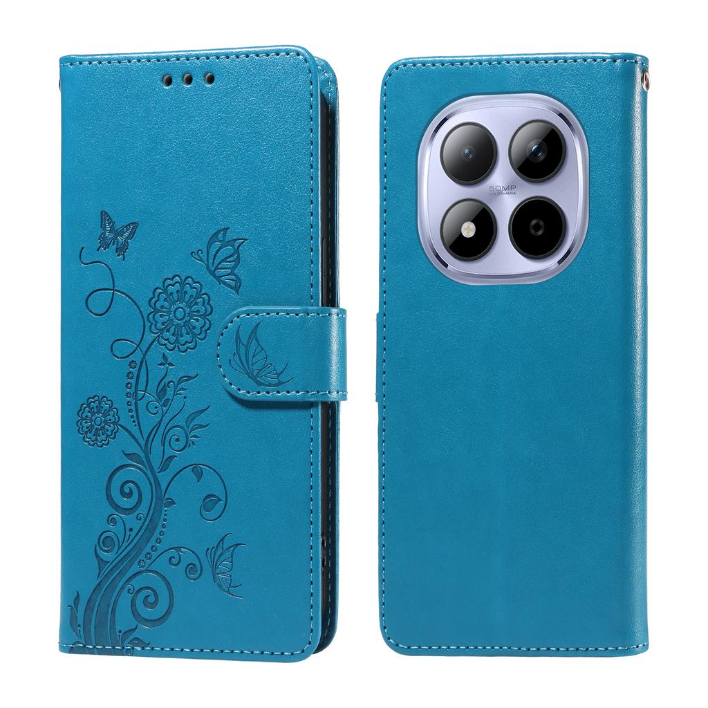 For Xiaomi Redmi Note 15 Pro 5G Leather Case Butterfly Floral Imprint Wallet Stand Cover