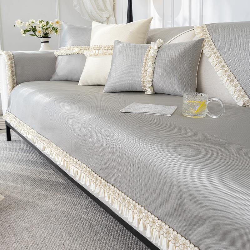 Summer Light Luxury Ice Silk Sofa Cushion Modern Simple Non-Slip Cool Feeling Rattan Mat Cool Cushion Summer Breathable Seat Cushion