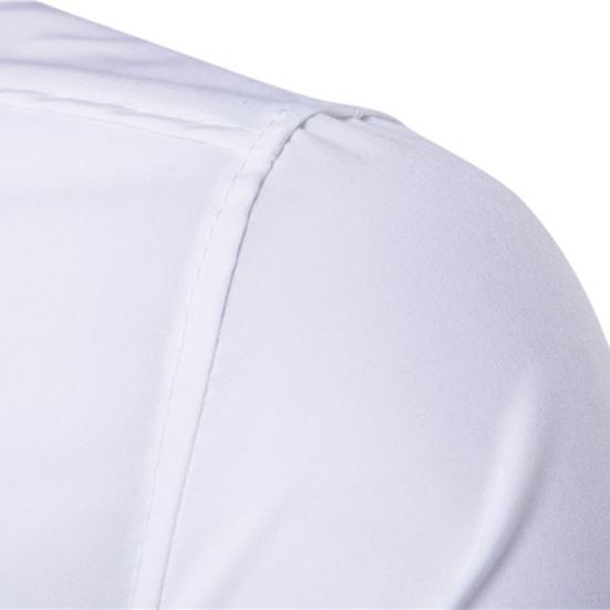 Herrenhemd Einfarbig Umlegekragen Zweireihig Eng Frühling T-Shirt für die Arbeit