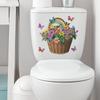 Painted Flower Basket Butterfly Toilet Landscaping Decorative Stickers