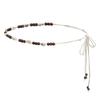 Stylish Braided Waistband With Wooden Bead Accents Durable And Comfortable For Wear