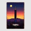 Taipei Taiwan Travel Classic Vintage Retro Metal Poster Sign Garage Club Custom Wall Decor Tin Room Decor Home Decor