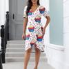 Beach Dresses For Women Spring Summer Elegant Wrap V Neck Floral Boho Dress Flowy Ruched Hawaiian Maxi Dress