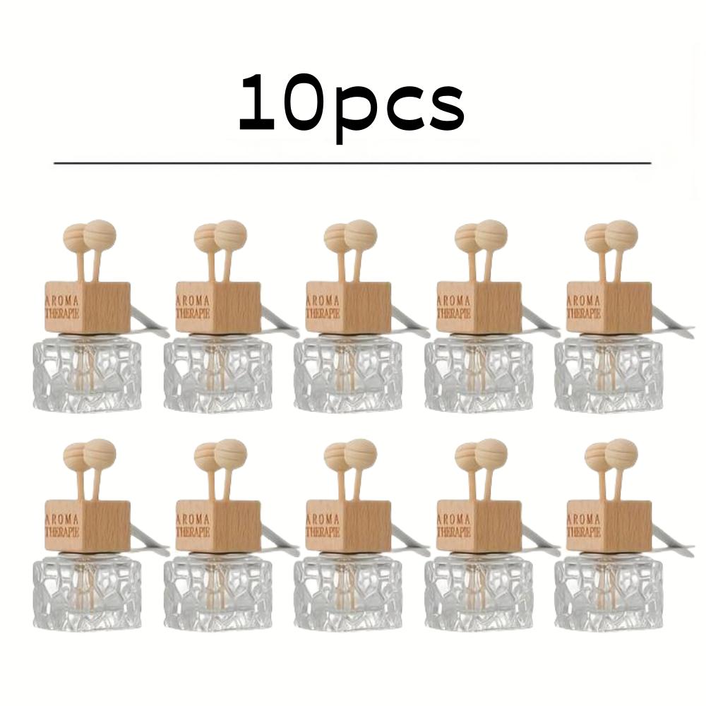 Car Air Outlet Fragrance Bottle Elegant Perfume Empty Bottle Set with Clip Air Vent Glass Diffuser Car Decor for Air Freshing