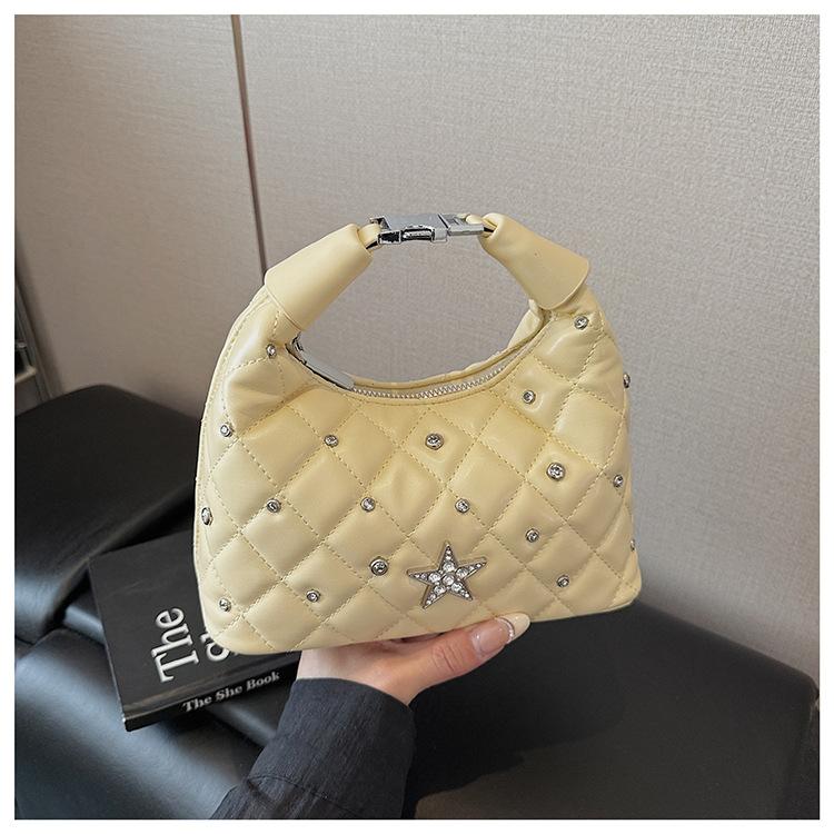 Crossbody Bag Women's 2025 New Trendy Fashion Diamond Bucket Bag Versatile Shoulder Chain Backpack