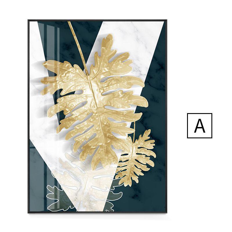 No Framed Abstract Ginkgo Gold Leaf Canvas Painting Wall Art Pictures for Living Room Bedroom Wall Home Poster