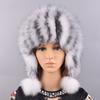 Fox Fur Hats For Women Winter Warm Natural Geniune Real Fur Hats with Earflaps Handsewn Fashionable Bomber Hat Ushanka