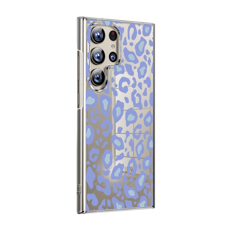 For Samsung S24 Ultra S23 Plus S21 S20 FE A54 A52 A34 Cover Shockproof Stylish Slim Leopard Pattern Hard Clear PC Phone Case