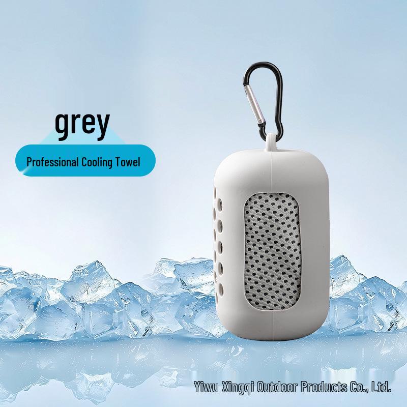Quick-Dry Fitness Cooling Towel with Silicone Sleeve - Custom Logo Available