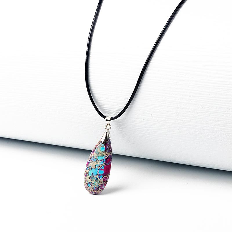 Water-Drop Emperor Stone Pendant Necklaces for Women Reiki Nature Stone Imperial Jaspers Turquoises Necklaces Healthcare Jewelry