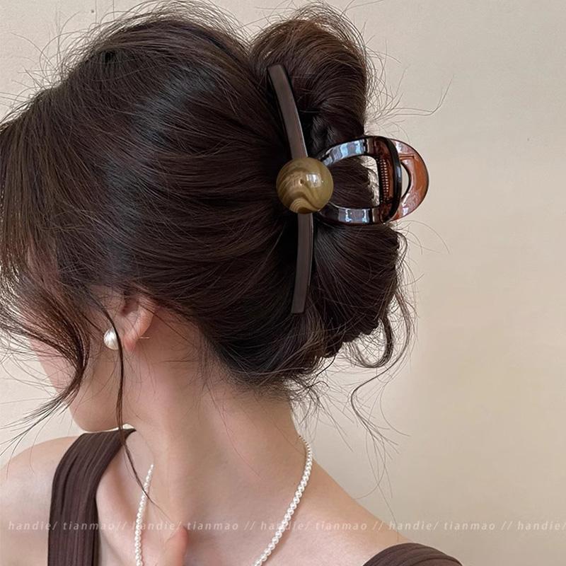 Pinces à cheveux élégantes en perles marron pour femmes et filles, serre-tête tendance, accessoires pour cheveux