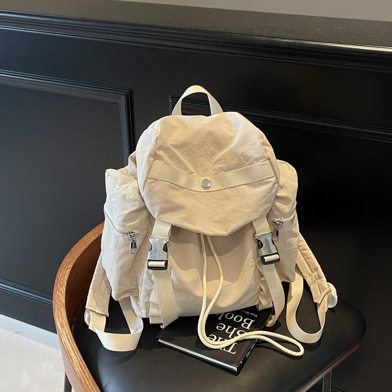 Simple Casual Zipper Backpacks Solid Color Large Capacity Classic Style Durable Schoolbags for Unisex 2026 Couple Style New