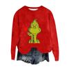 Women's Fashion Round Neck Pullover Top Long Sleeve Tee Christmas Printed Sweatshirt