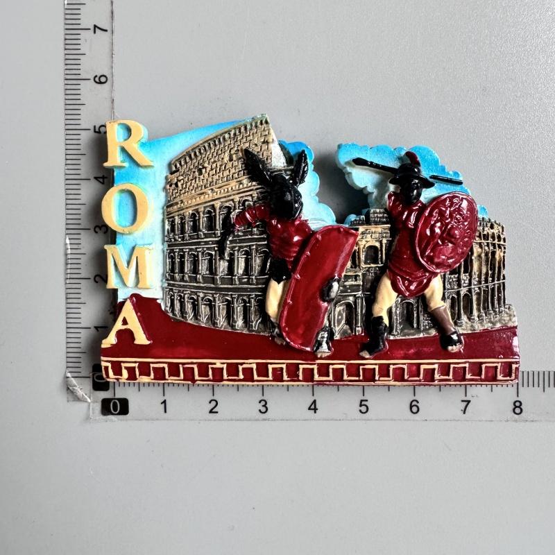Kühlschrankmagnet mit Wahrzeichen von Rom, Italien, Touristen-Souvenirs, Kolosseum, Wishing Pool, magnetischer Kühlschrankaufkleber, Kunstharz-Kunsthandwerkssammlung